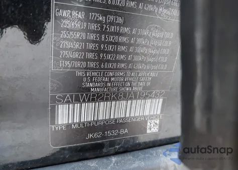 2018 Land Rover Range Rover Sport Hse Td6 z USA, uszkodzony, nr VIN SALWR2RK8JA195432